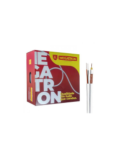 CABO COAXIAL BIPOLAR CAMERA RF 0,4/2,5 DUPLA BLINDAGEM + 2X26AWG 100M BRANCO - MEGATRON