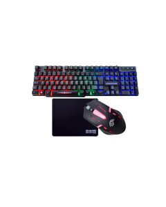 KIT GAMER TECLADO MOUSE E MOUSEPAD KM52/MOA8/ PAD FXX PRETO - K-MEX