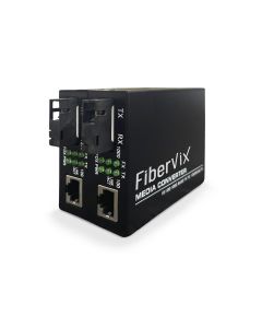 Conversor de Mídia Giga 10/100/1000mbps Preto 20km Par Lado A e B FV3001 - Fibervix