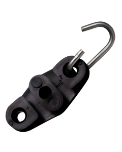 ESTICADOR FE FIGURA 8 PARA CABO DROP COM GANCHO FIBERVIX FV7615 (SACO COM 100 UNI) - PRETO