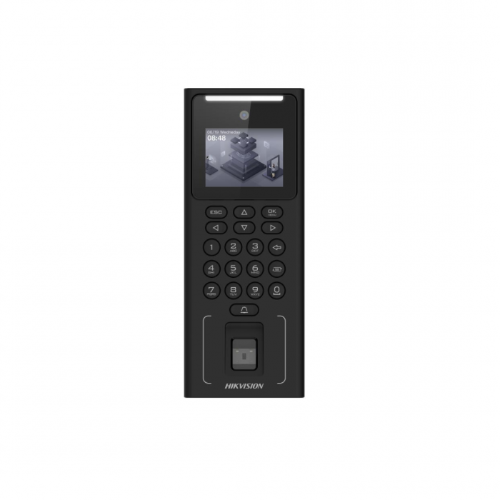 Terminal de acesso facial 2MP tela LCD de 2,4 polegadas Hikvision