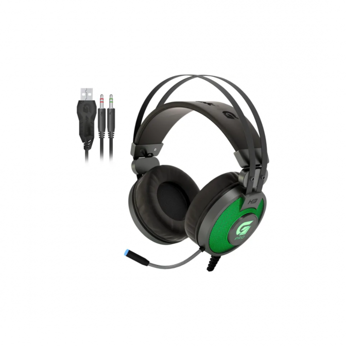HEADSET HEADPHONE GAMER RGB LED G PRO H3 2XP2 + USB CINZA